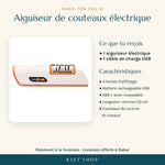 Charger l'image dans la galerie, Aiguiseur de couteaux électrique – dans ton colis : 1 aiguiseur et 1 câble USB